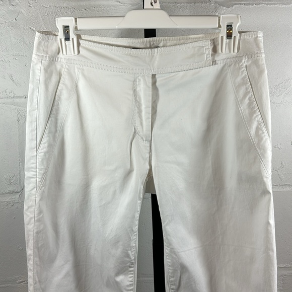 Eileen Fisher Raw Hem Ankle Pants Size XS White Pockets - Picture 2 of 8